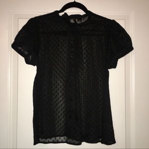 Sheer Black Polka Dot H&M Blouse